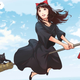 Kiki and Jiji take flight on the cover of Kiki’s Delivery Service.